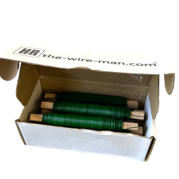 Wire - Green coated Mossing wire on stick-100g Pack of 10