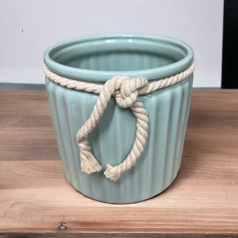 Ceramic - Pale Green with Rope tie trim