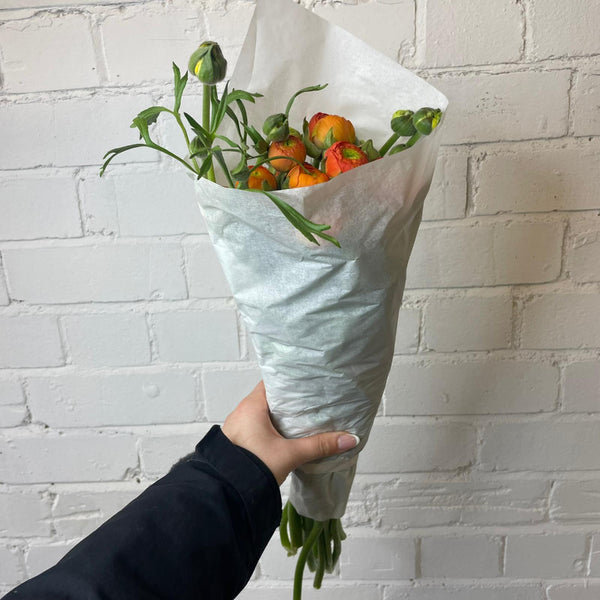 Ranunculus 40cm -Orange- Bunch of 10 stems