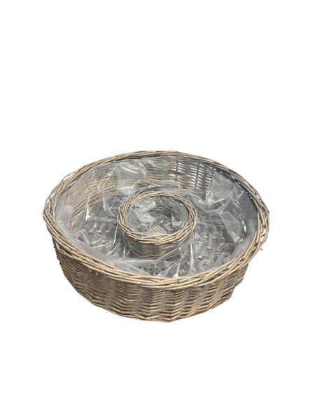 plastic lined wicker basket online