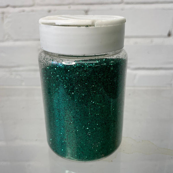 Bottle of BioGlitter in emerald green