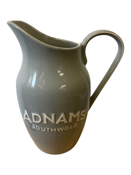 Gray pitcher with 'Adnams Southwold' branding on a white background