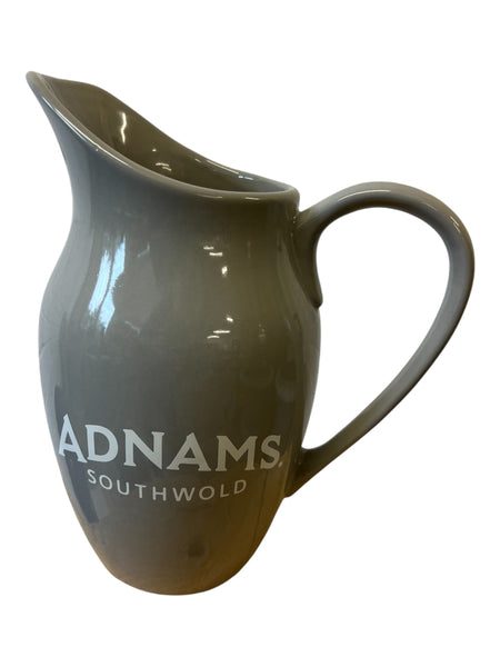 Gray pitcher with 'Adnams Southwold' branding on a white background