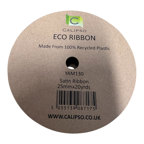 Details of the Eco Ribbon – Recycled Double-Face, 25mm x 20 yds, Red