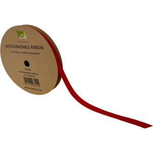 Eco Biodegradable Ribbon – thin dark red