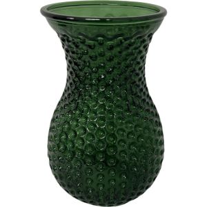 Green textured vase on a white background