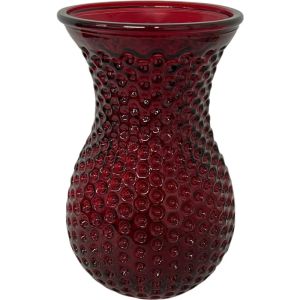 Red textured Nashville vase on a white background