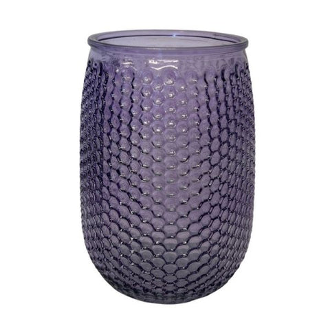 GLASS - Honeycomb Vase Lilac -  14.8*14.8*19.3cm