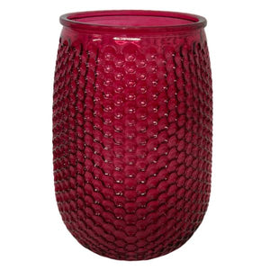 GLASS - Honeycomb Vase Red -  14.8*14.8*19.3cm