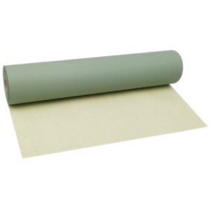 Roll of green paper on a white background