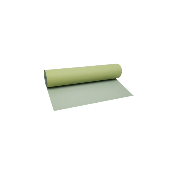 Roll of green paper on a white background