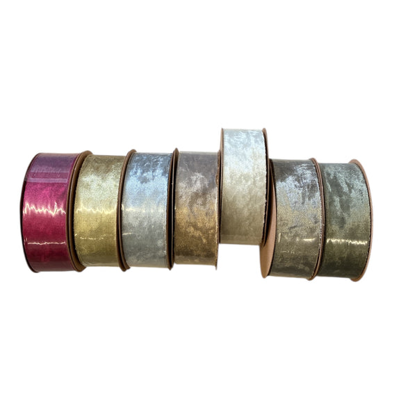 Ribbon - White Crushed Velvet 38mm x 10yds