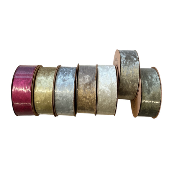 Ribbon - Champagne Crushed Velvet 38mm x 10yds