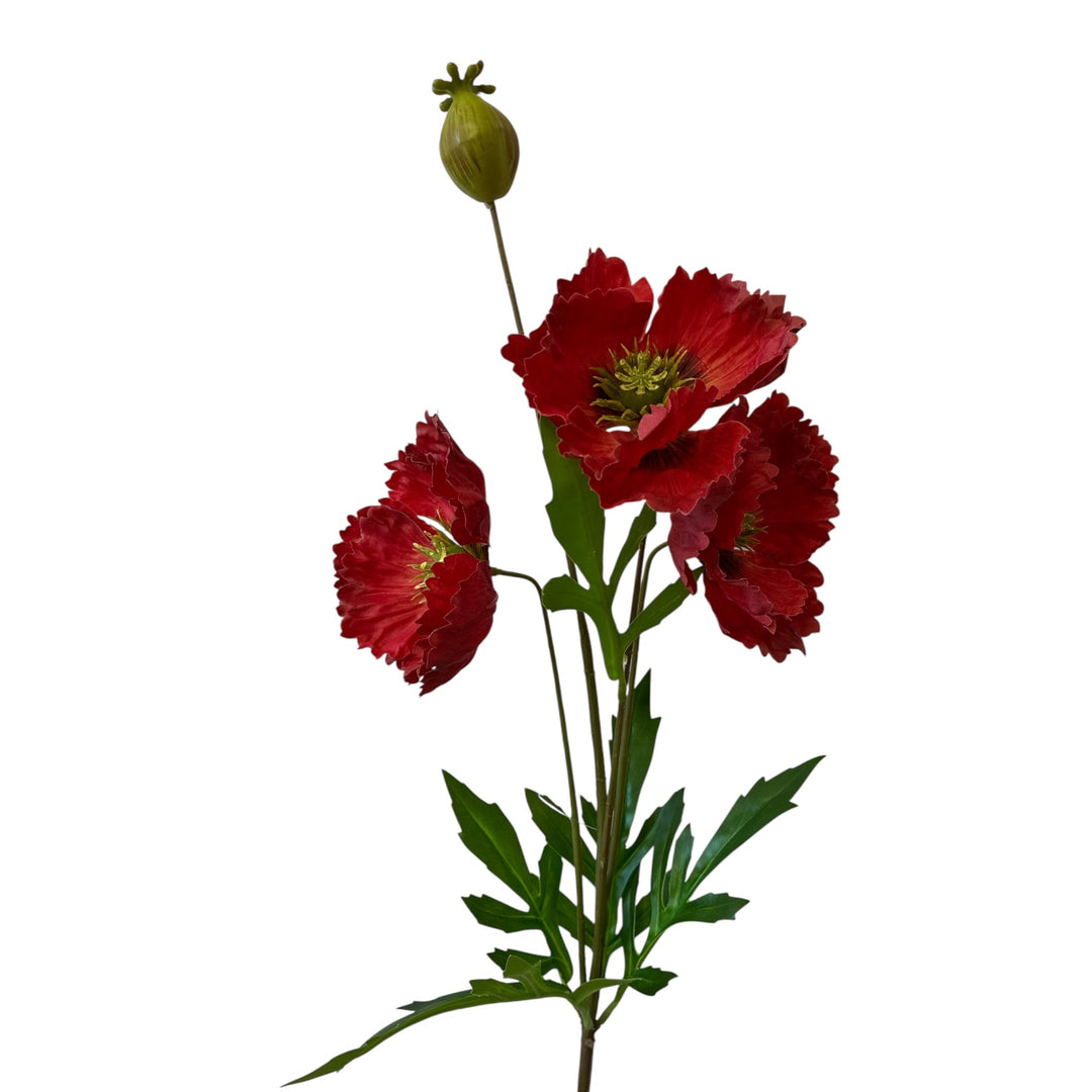 SILK FLOWERS - Poppy Red