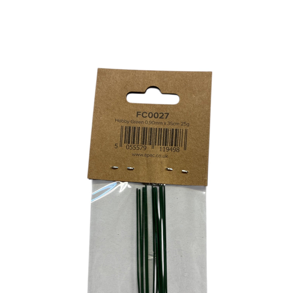 0.9mm florist wire – 35cm length, pack of 10 medium-duty wires for structural floral work and sustainable arrangements.