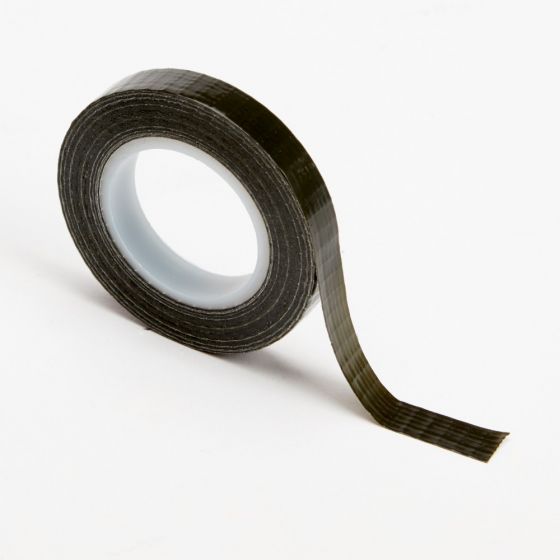 A roll of olive green adhesive pot tape with a strong and durable design, typically used in floral arrangements and other decorative applications.