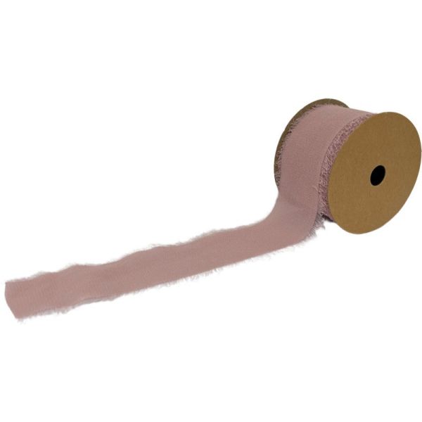 Ribbon - Chiffon Vintage Pink 40mm - 5yds