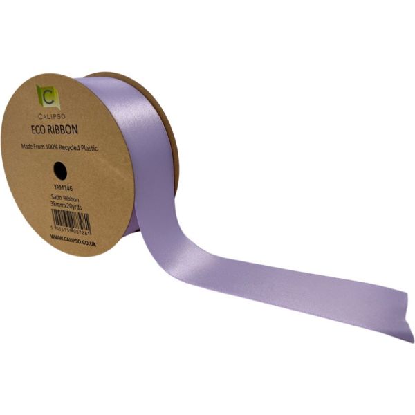 Ribbon Eco - Recycled from plastic bottles DOUBLE FACE LILAC 38mm width x 20 Yards