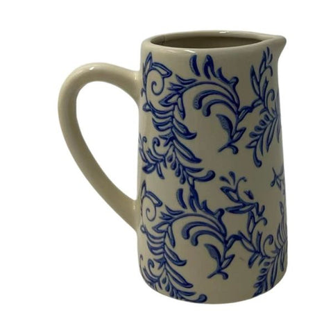 Stoneware Jug - 9*12*18cm - Blue Fleur