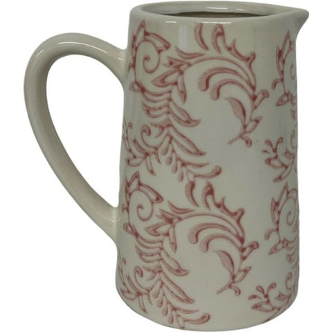 Stoneware Jug - 9*12*18cm - Pink Fleur
