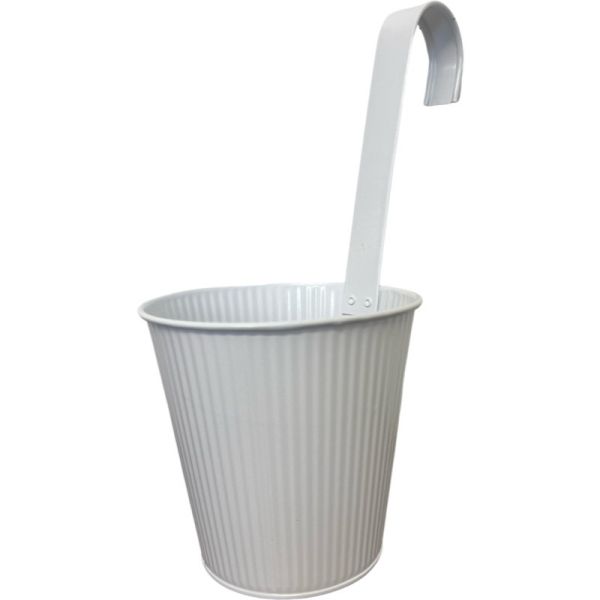 white plant hanger zinc