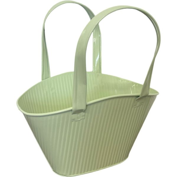 green flower container plant pot