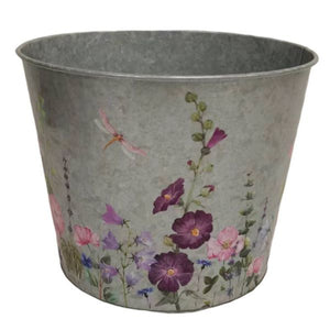 Zinc Pot 15.1*13.5*11cm - Meadow Flowers