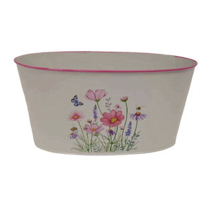 Zinc Oval 19.5*11.4*9.2cm - Wild Flowers