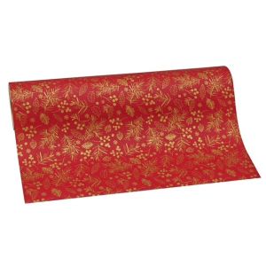 christmas red gold paper foliage print