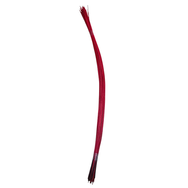 A bundle of approximately 100 deep red Midelino sticks, 80cm long, used for structural floristry and festive or romantic flower arranging.