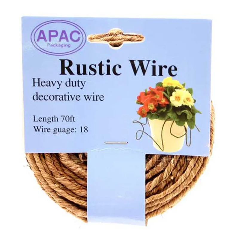 Natural Rustic Grapevine Wire 21m spool wrapped in light unbleached twine for floristry.