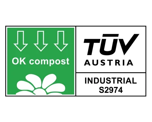 TÜV Austria OK Compost Industrial certification logo verifying Phoam floral foam&