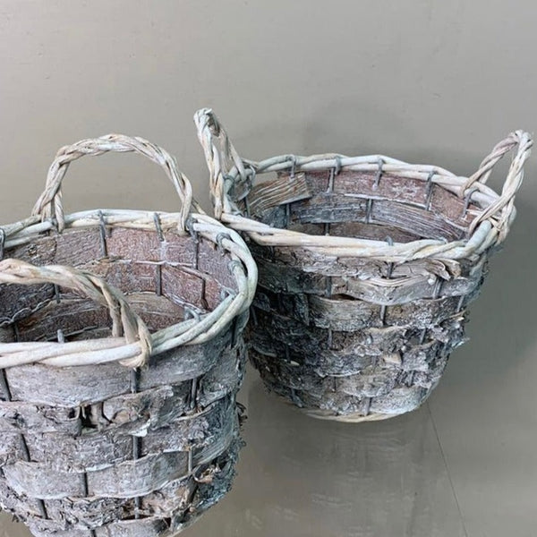 Basket - Bark with liner and handles