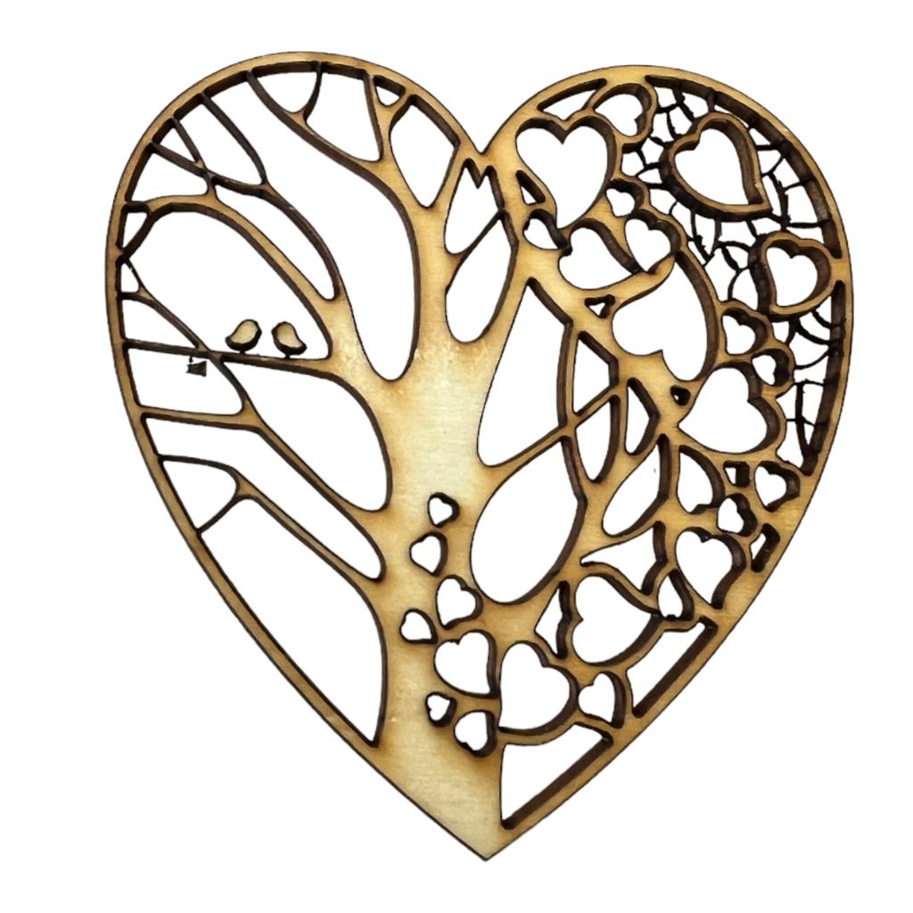 Wooden Heart Shapes  - Tree - Pack of 10 pieces