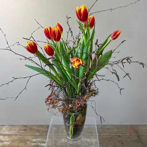 buy orange and red tulips UK 