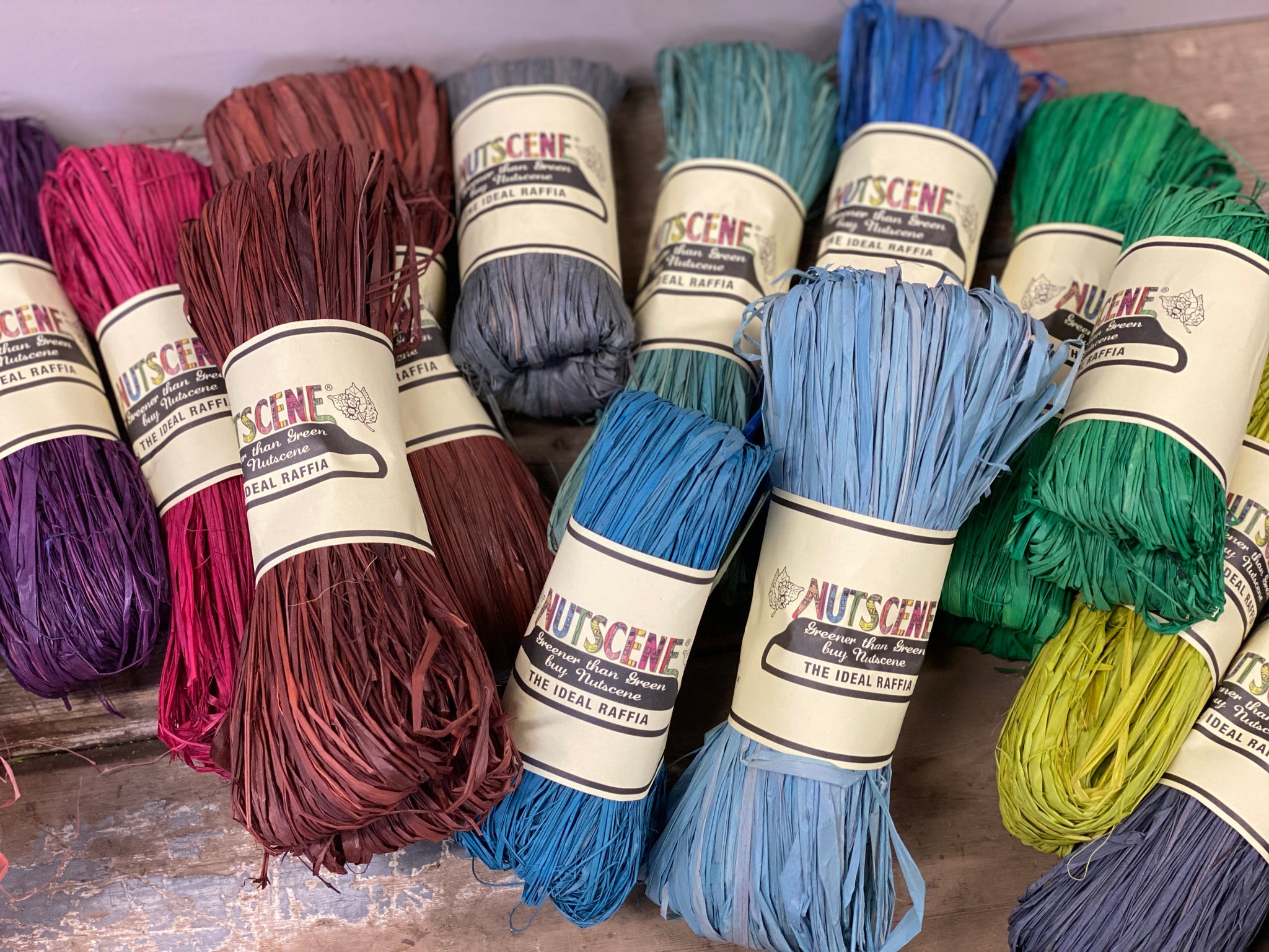 Nutscene Raffia Hanks British Flowers direct by Evolve Flowers