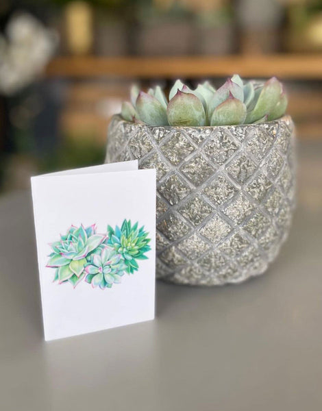 succulent card for brithdays greetings