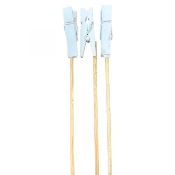 Cardholder - Wooden Peg on stick White - 50cm - Pack of 24 pieces (22p each)
